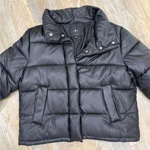 7 For All Mankind Black Puffer Jacket